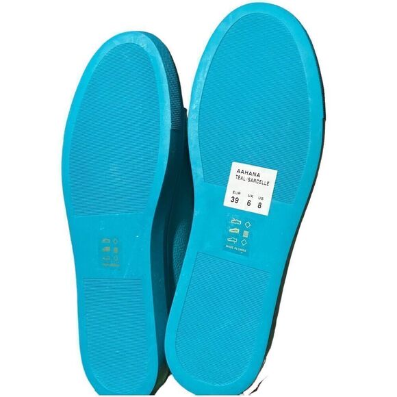 Matt And Nat Shoes Women’s 8 Blue Vegan Sneakers Aahana Teal Colorful Lace Up‎ - Picture 3 of 9